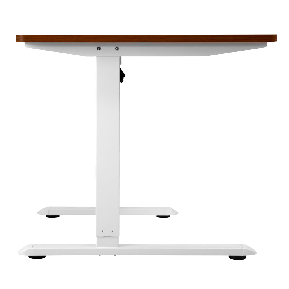 L-shape Electric Standing Desk Single Motor 145CM White&Walnut