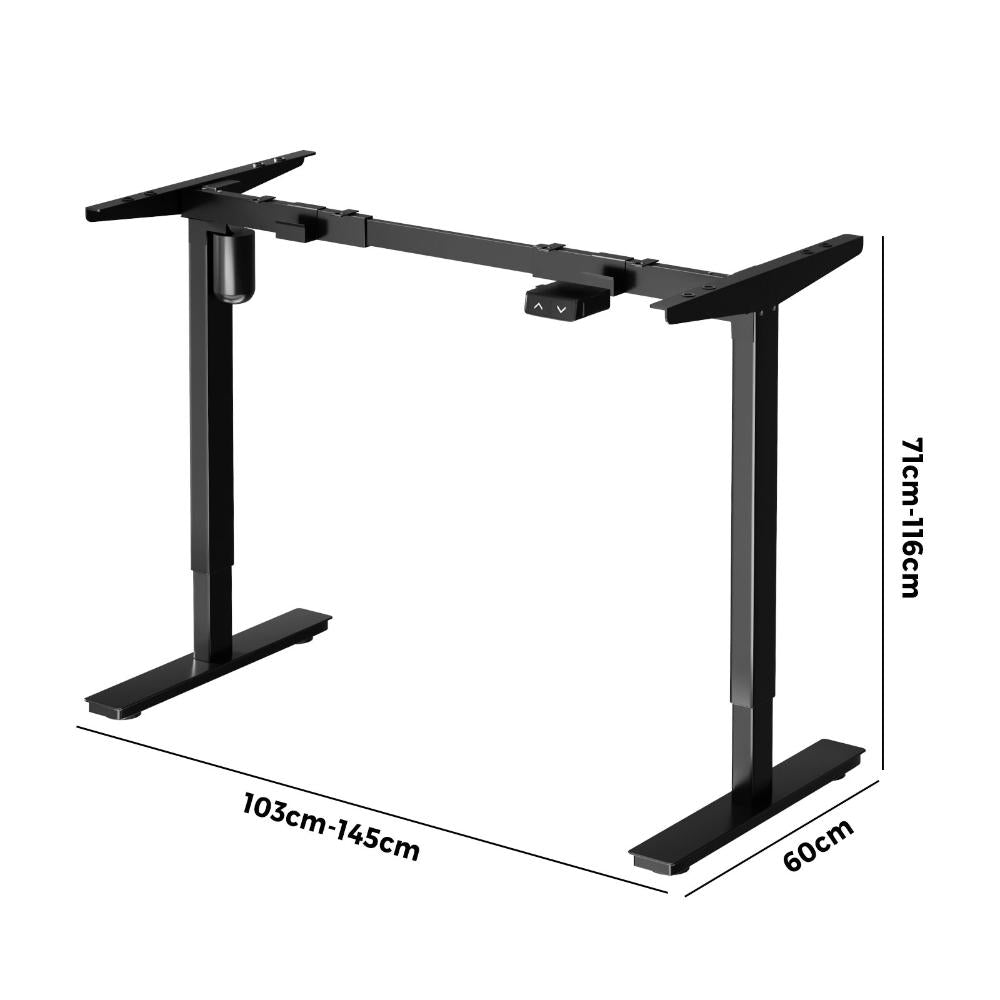 Standing Desk Frame Single Motor Adjustable Black