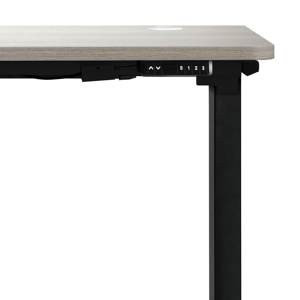 140cm Electric Standing Desk Single Motor Black&Grey-Oak