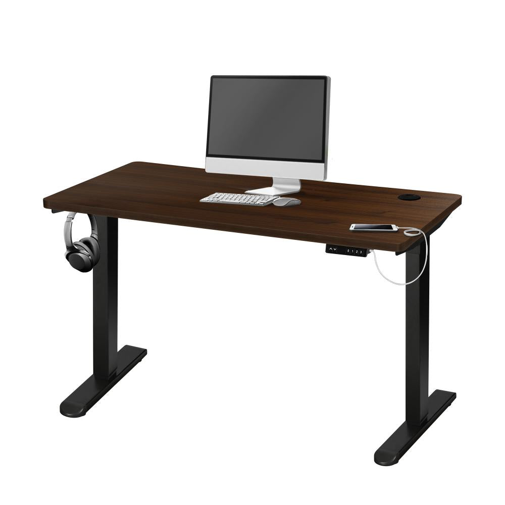 Standing Desk Adjustable Motorised 140cm Black&Walnut