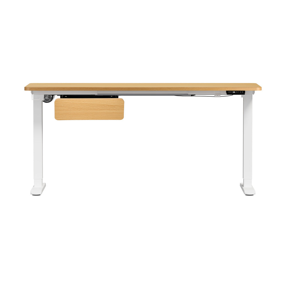 160cm Electric Standing Desk w/ Drawer Adjustable Oak White