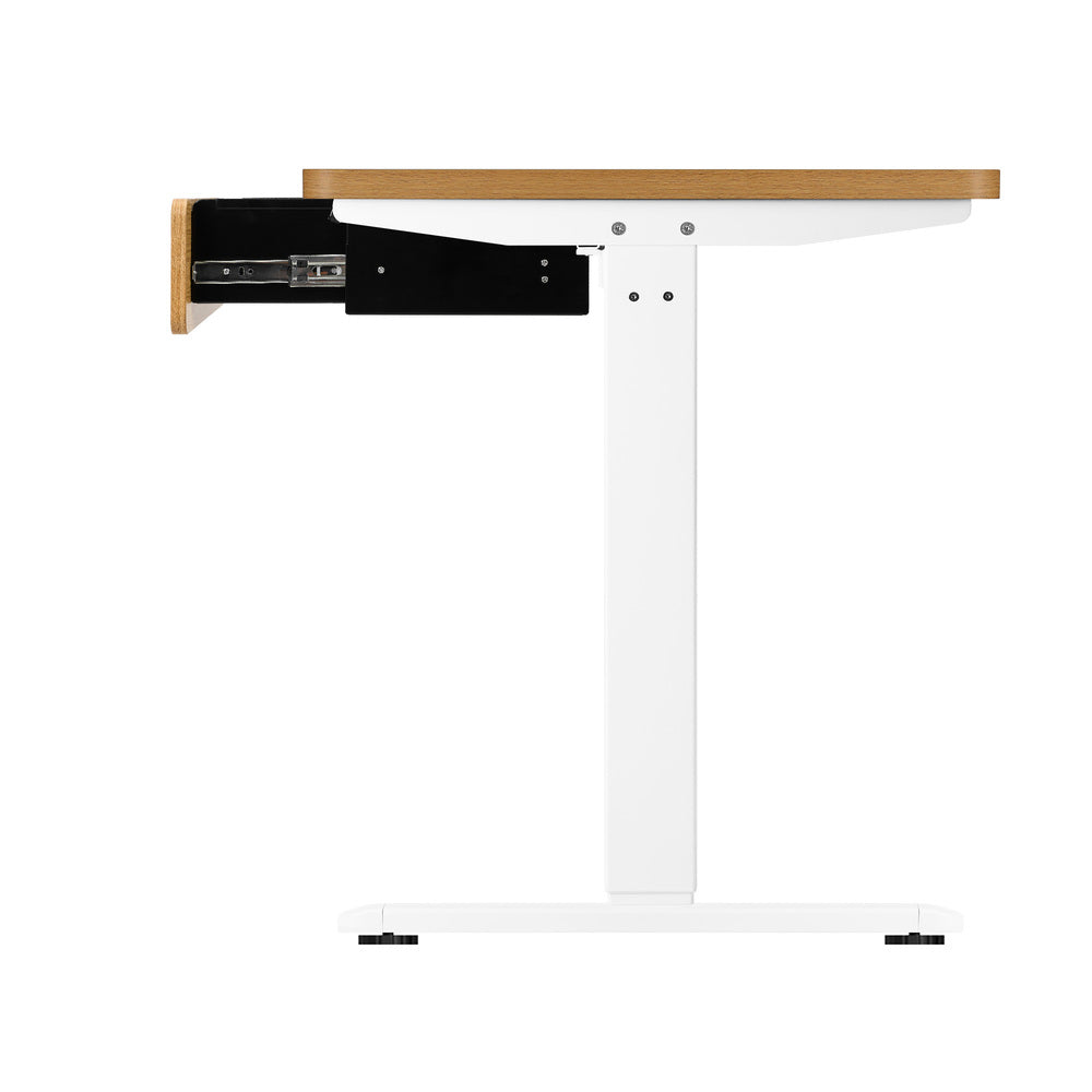 160cm Electric Standing Desk w/ Drawer Adjustable Oak White