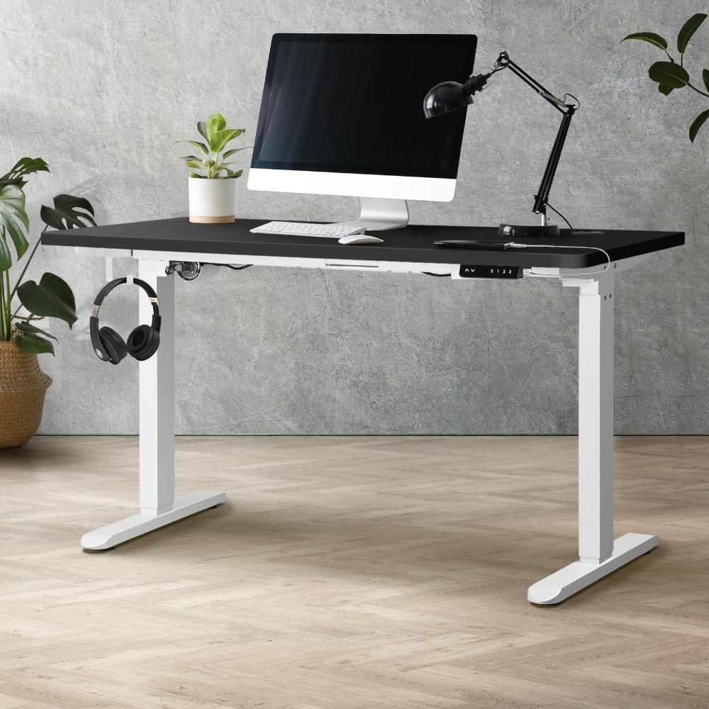 Standing Desk Adjustable Motorised 140cm White&Black