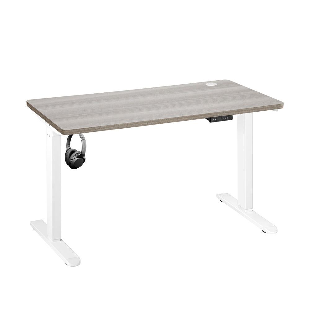 140cm Electric Standing Desk Single Motor White&Grey-Oak