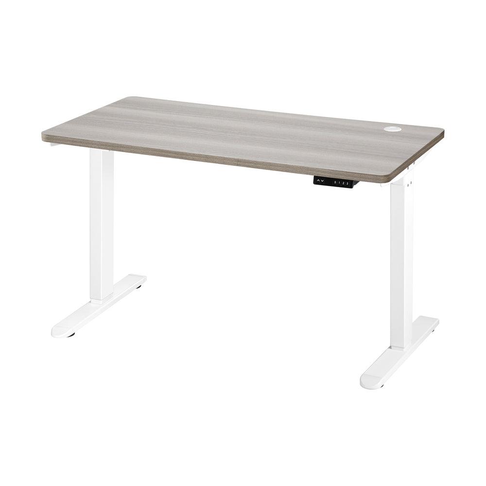 140cm Electric Standing Desk Single Motor White&Grey-Oak