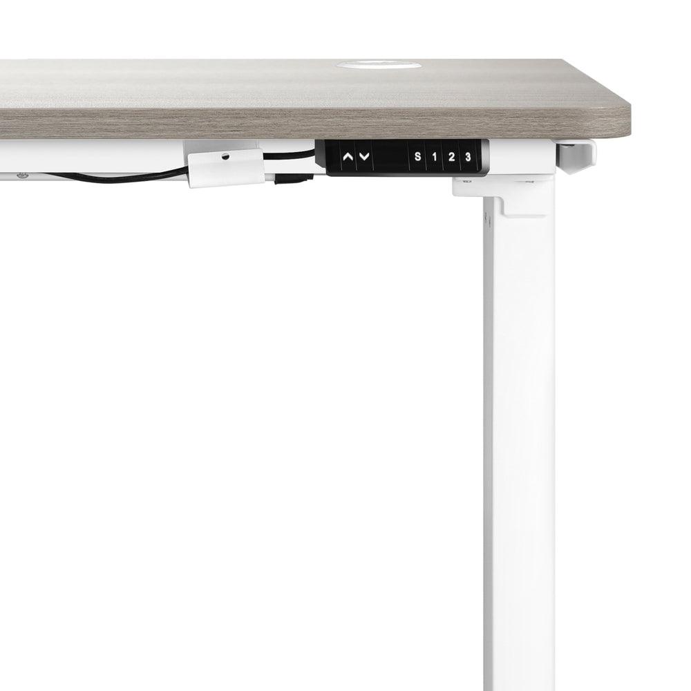 140cm Electric Standing Desk Single Motor White&Grey-Oak
