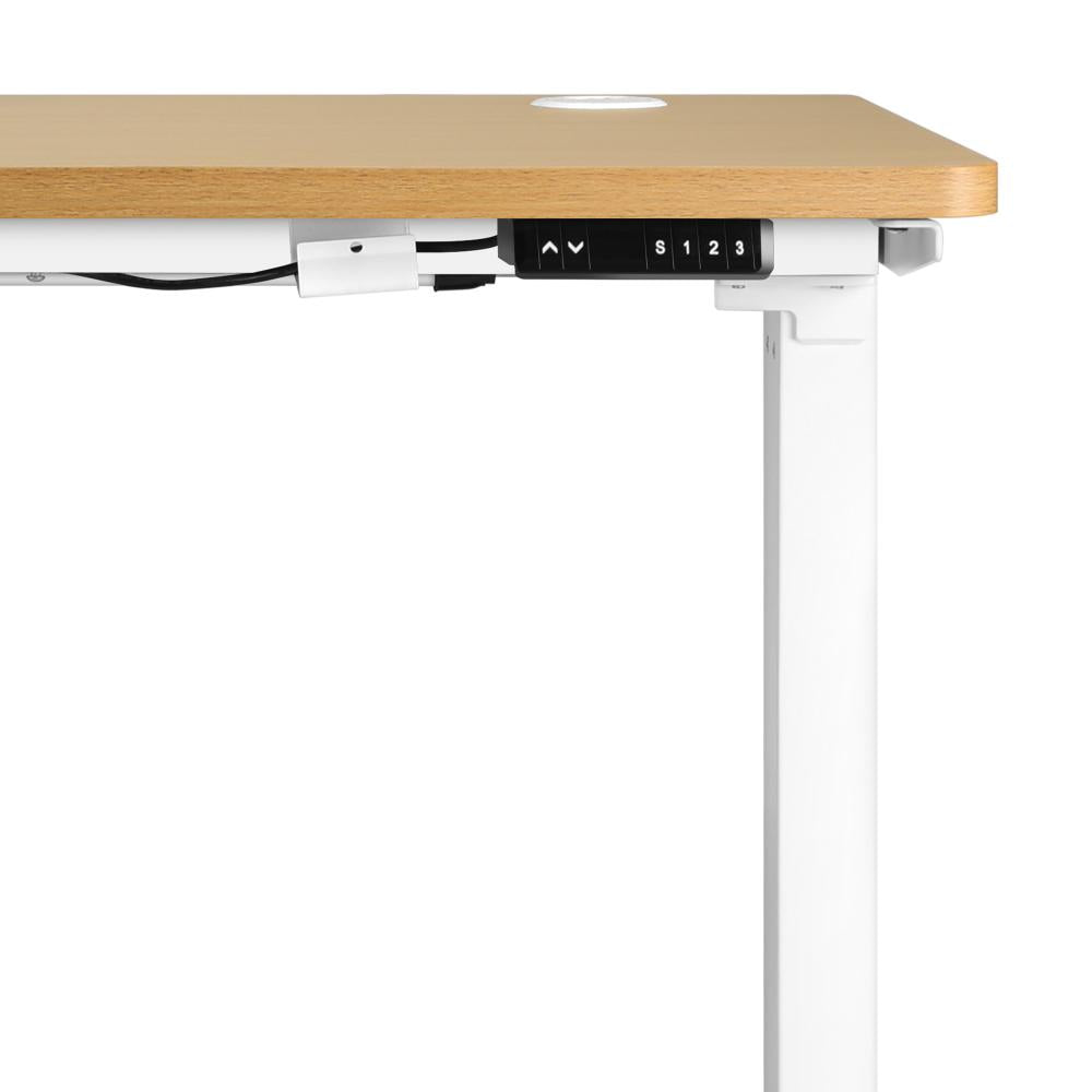 Standing Desk Adjustable Motorised 140cm White&Oak