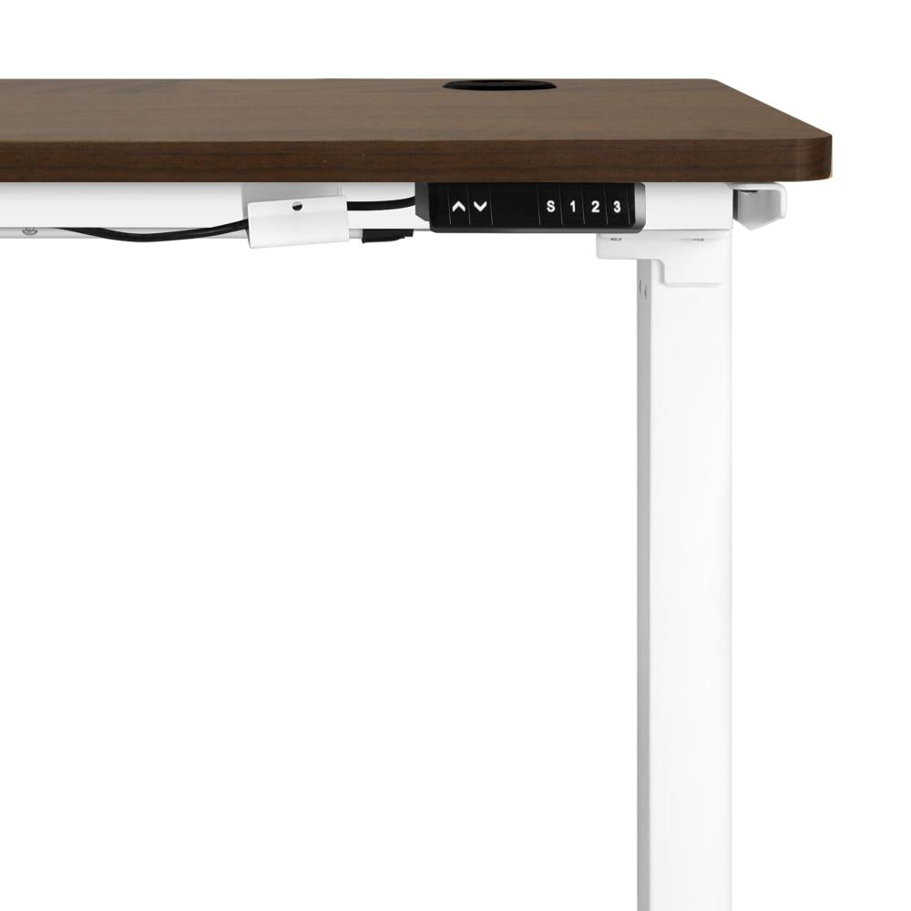 Standing Desk Adjustable Motorised 140cm White&Walnut