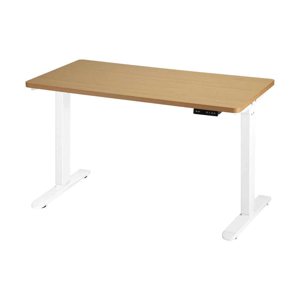 Sit Stand Desk Motorised Adjustable 160cm White&Oak