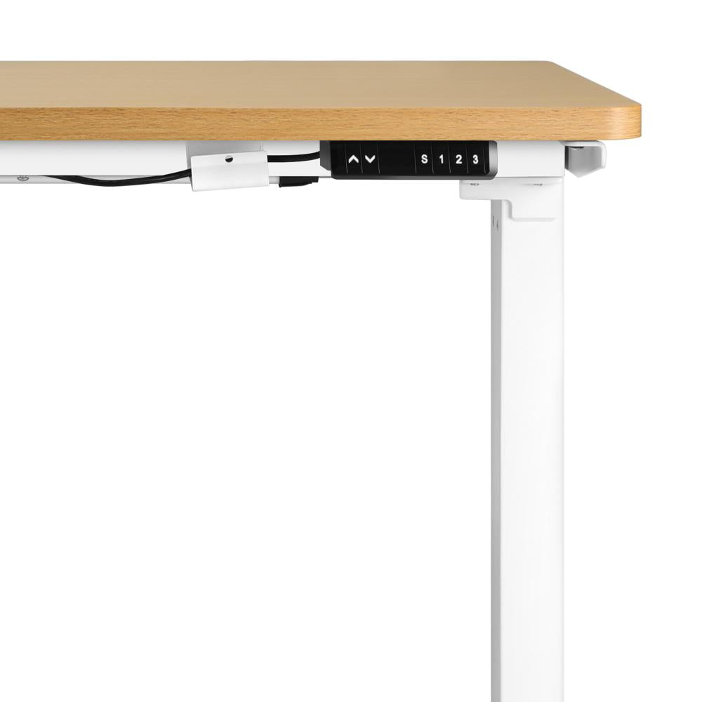 Sit Stand Desk Motorised Adjustable 160cm White&Oak