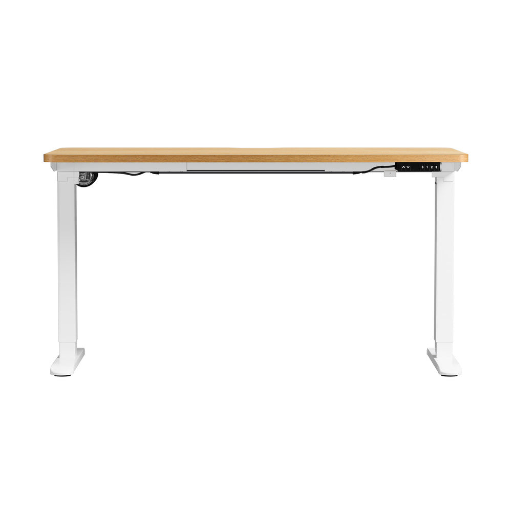 Standing Desk Wireless Charging Single Motor 140CM White&Oak