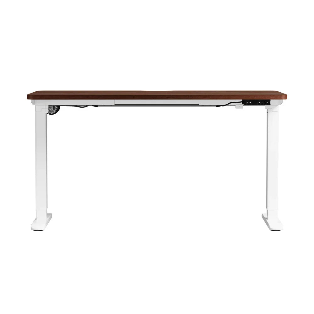Oikiture Standing Desk Wireless Charging Single Motor 140CM White&Walnut