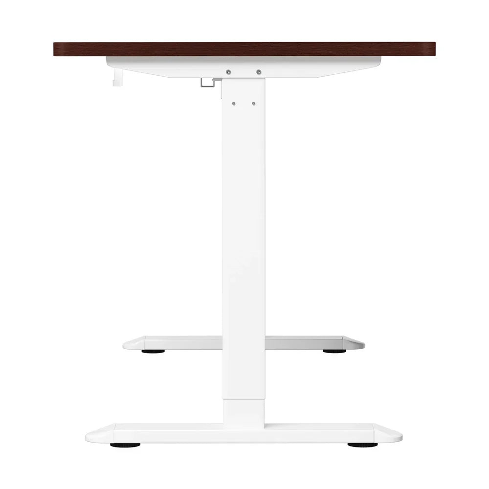 Oikiture Standing Desk Wireless Charging Single Motor 140CM White&Walnut