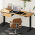 160cm Electric Standing Desk with Drawer Adjustable Oak Black
