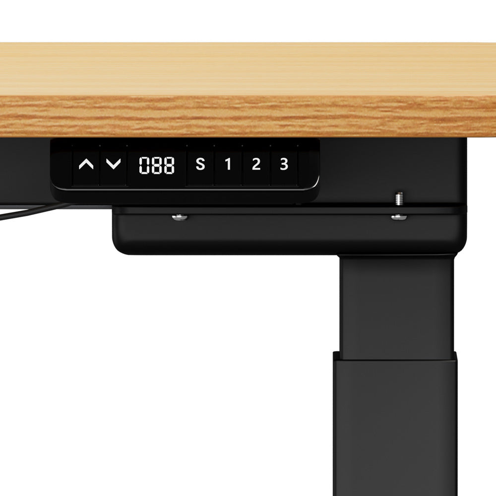 160cm Electric Standing Desk with Drawer Adjustable Oak Black