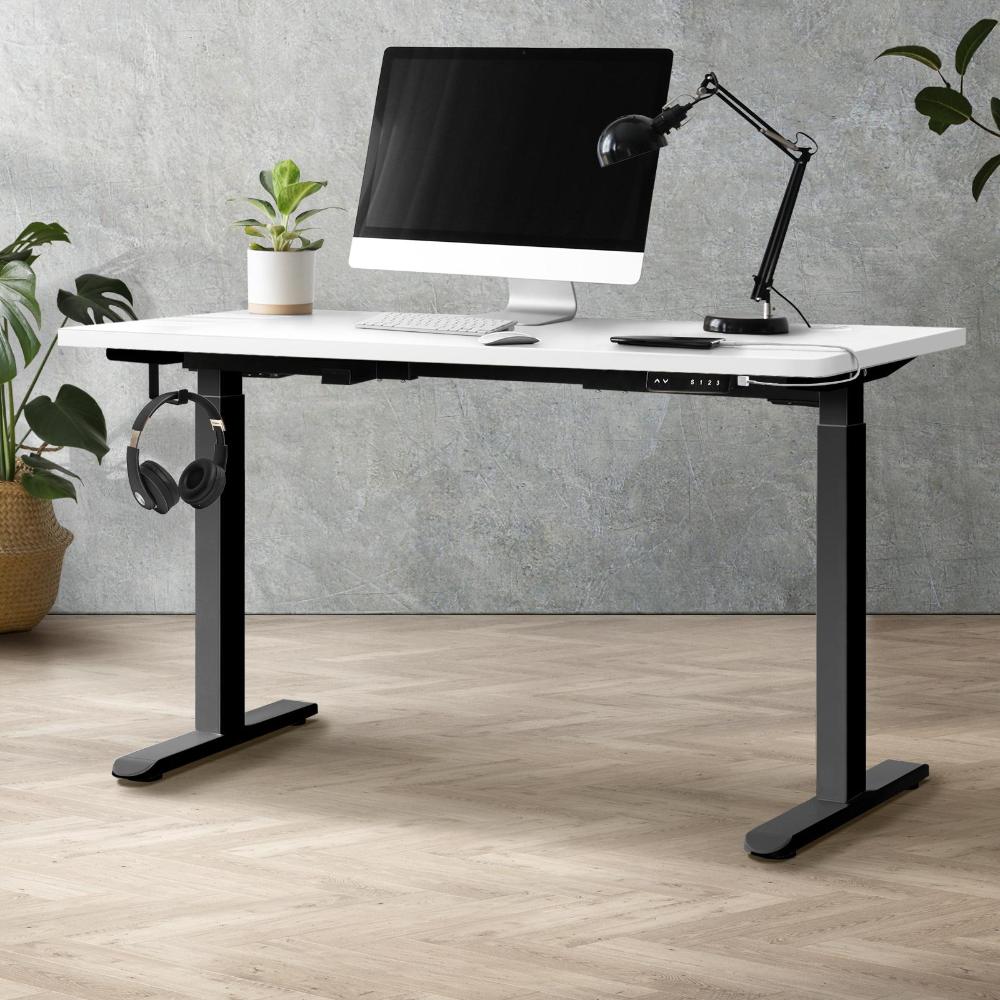 Standing Desk Dual Motor Adjustable 140cm Black&White