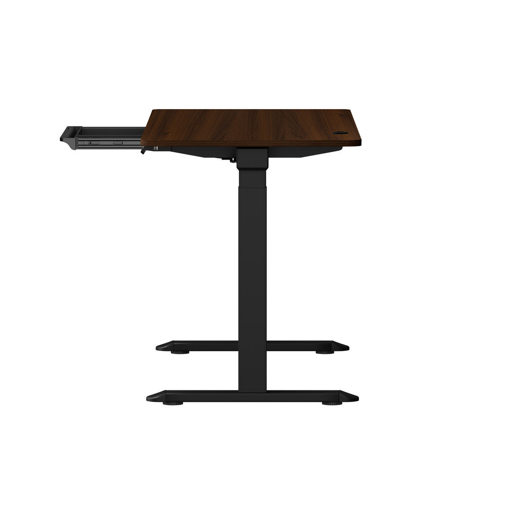 140cm Electric Standing Desk with Drawer Adjustable Black Walnut