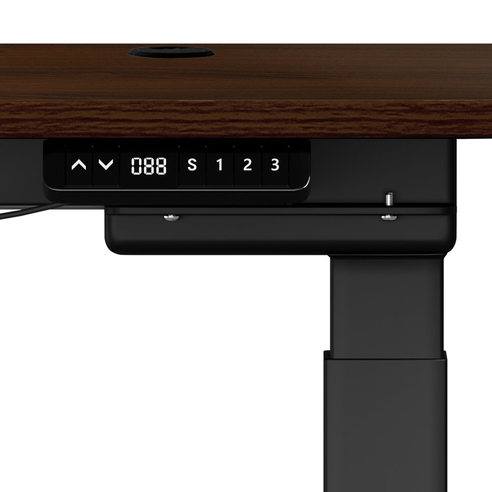 140cm Electric Standing Desk with Drawer Adjustable Black Walnut