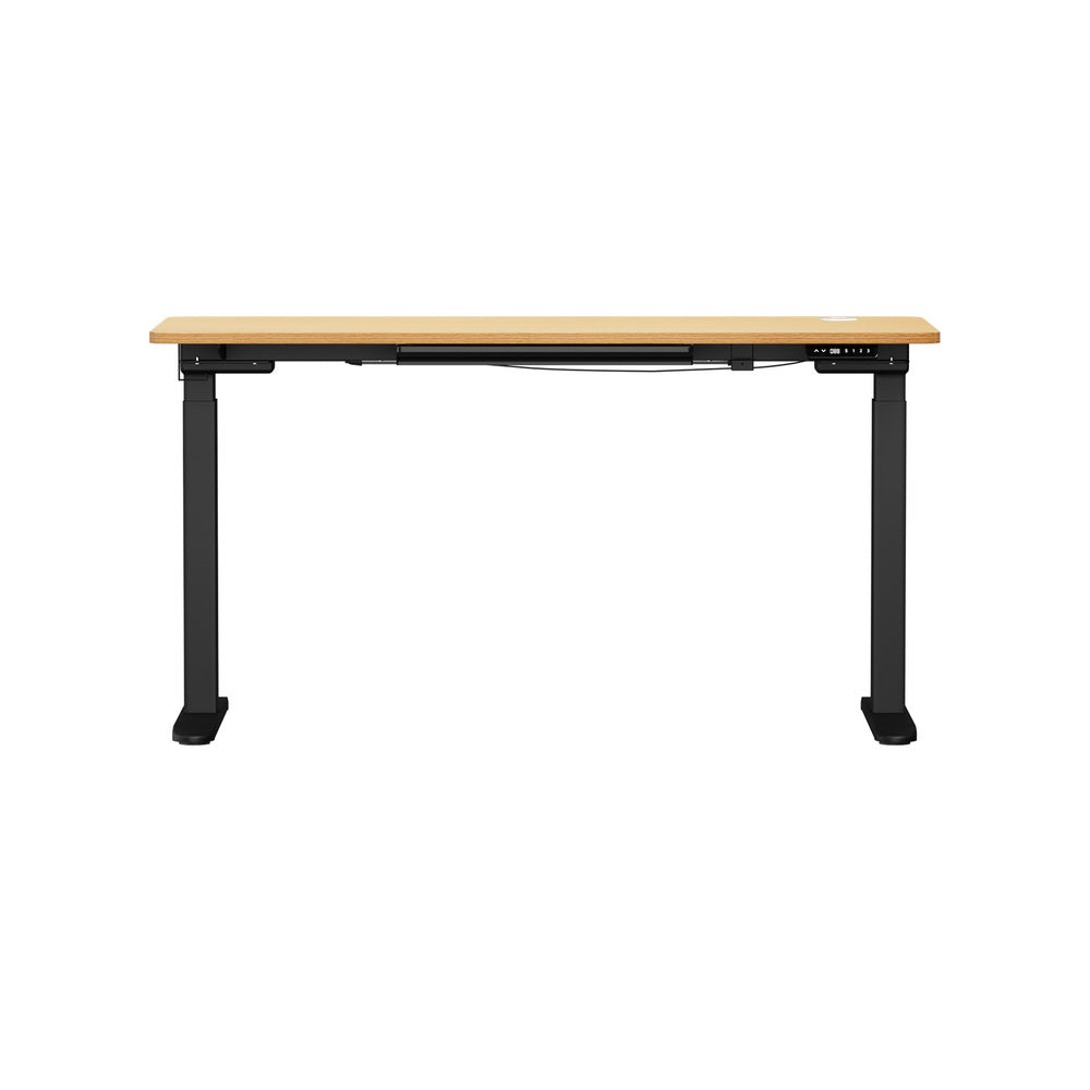 150cm Electric Standing Desk with Drawer Adjustable Black Oak