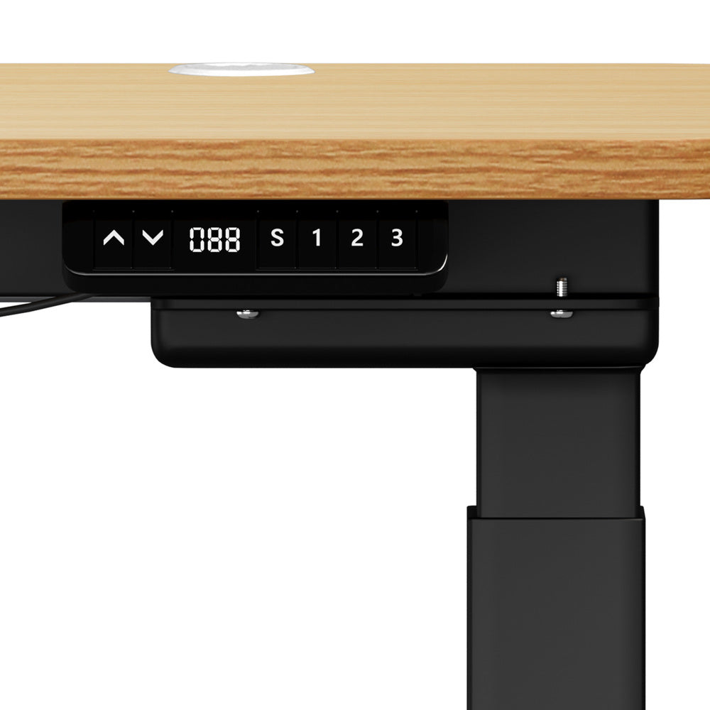 150cm Electric Standing Desk with Drawer Adjustable Black Oak