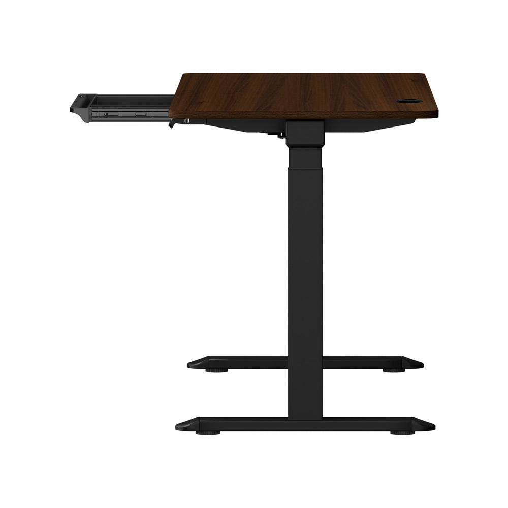 150cm Electric Standing Desk with Drawer Adjustable Black Walnut