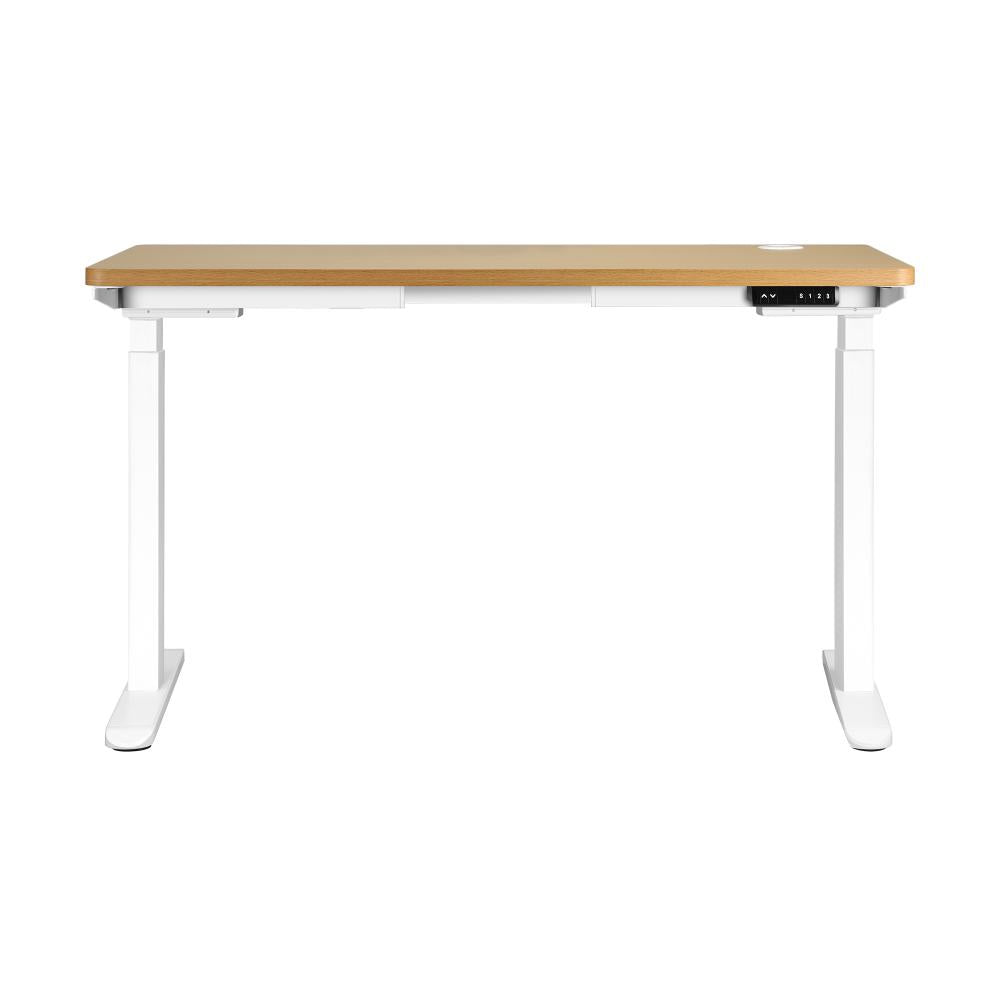 Standing Desk Dual Motor Adjustable 120cm White&Oak