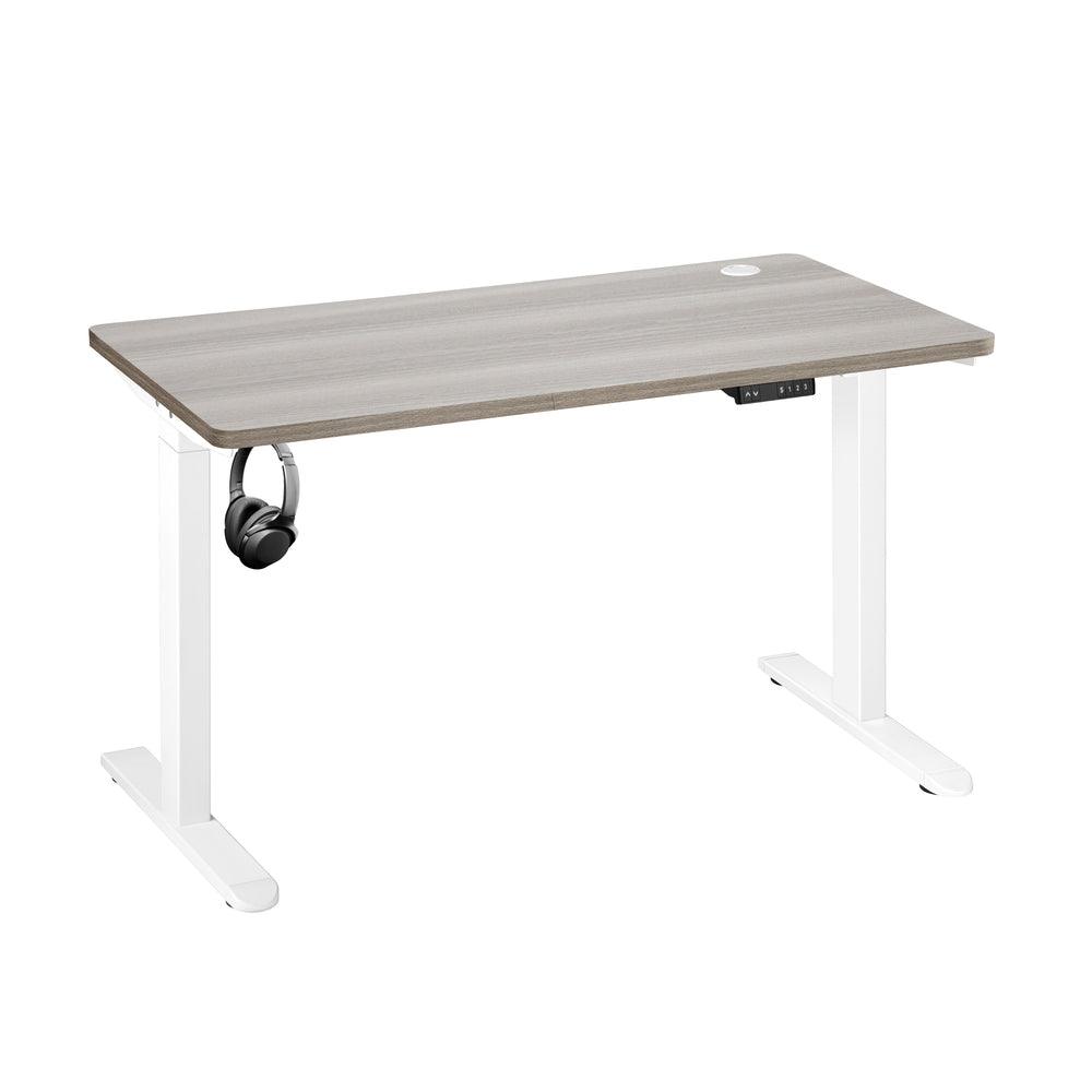 140cm Electric Standing Desk Dual Motor White&Grey-Oak
