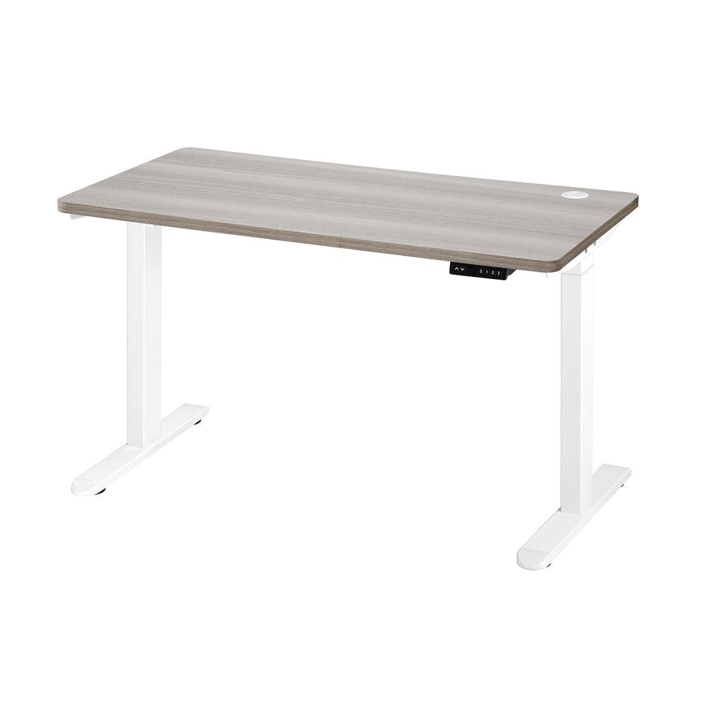 140cm Electric Standing Desk Dual Motor White&Grey-Oak