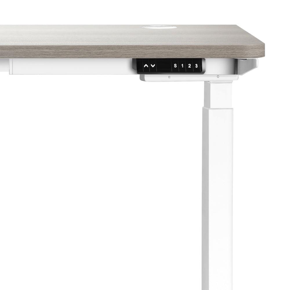 140cm Electric Standing Desk Dual Motor White&Grey-Oak