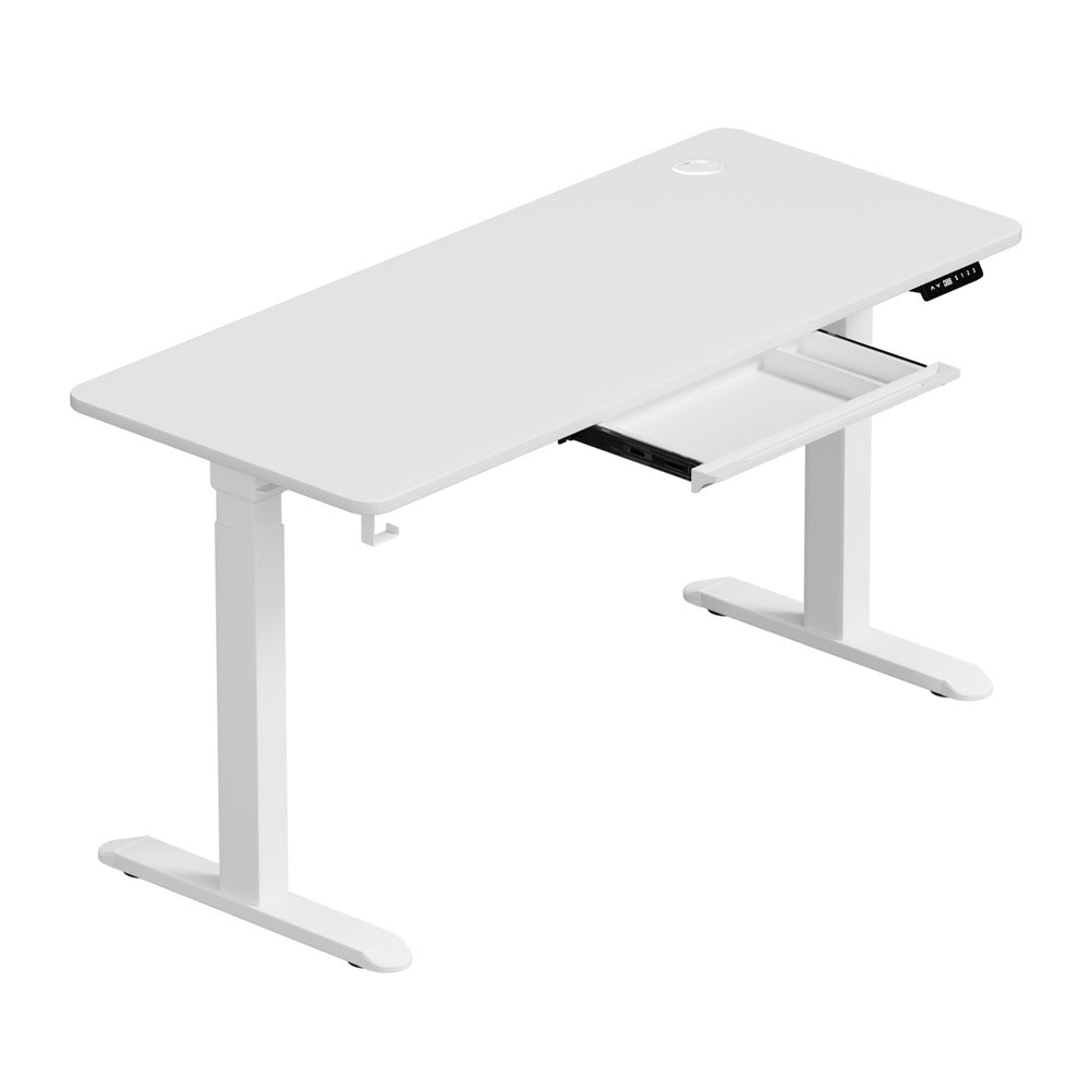 140cm Electric Standing Desk with Drawer Adjustable White