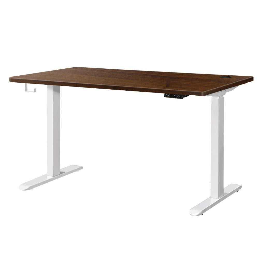 Standing Desk Dual Motor Adjustable 140cm White&Walnut