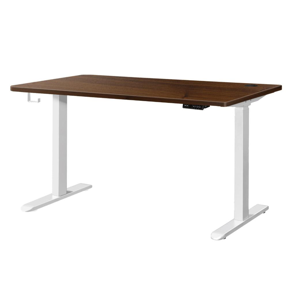 Standing Desk Dual Motor Adjustable 150cm White&Walnut