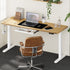 160cm Electric Standing Desk with Drawer Adjustable White Oak
