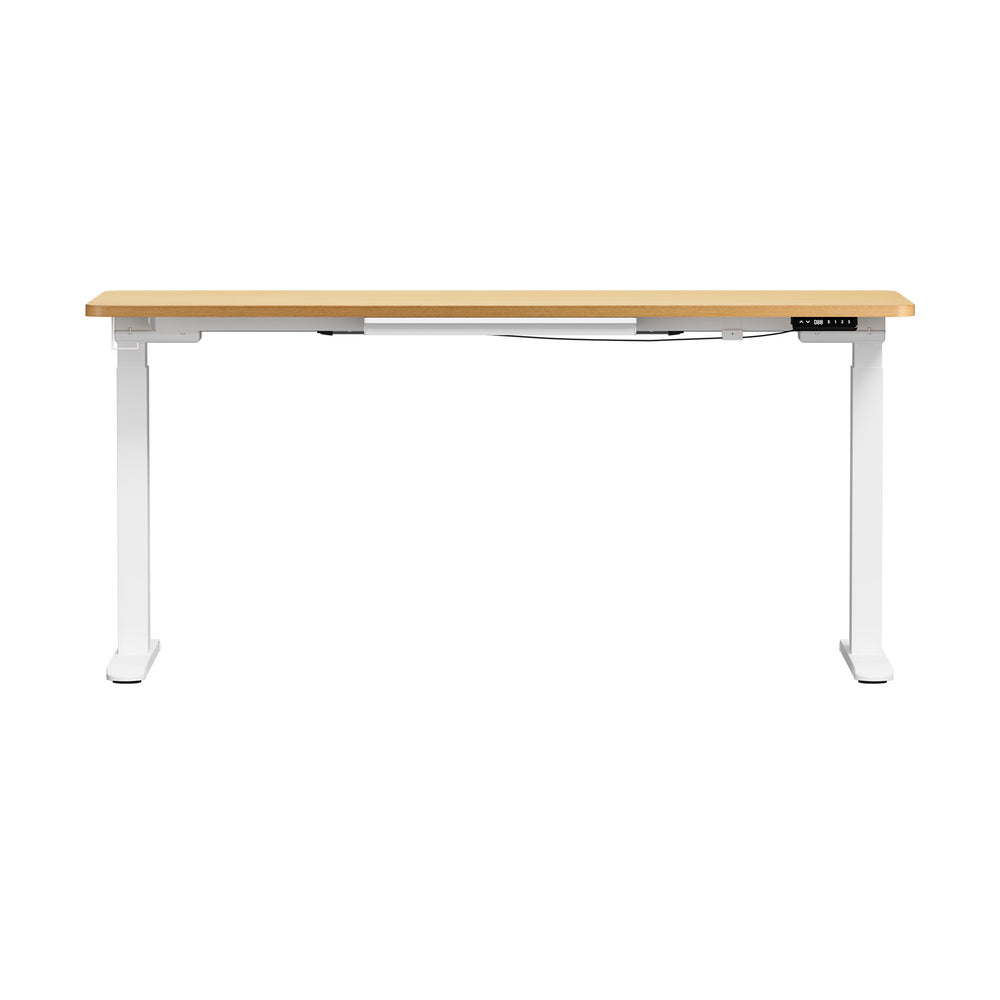 160cm Electric Standing Desk with Drawer Adjustable White Oak