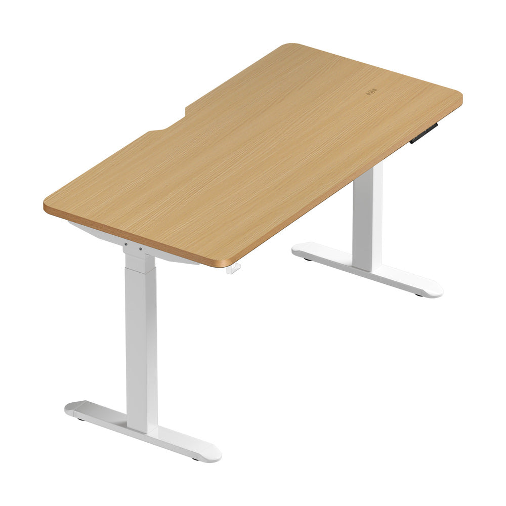 Standing Desk Wireless Charging Dual Motor 140CM White&Oak