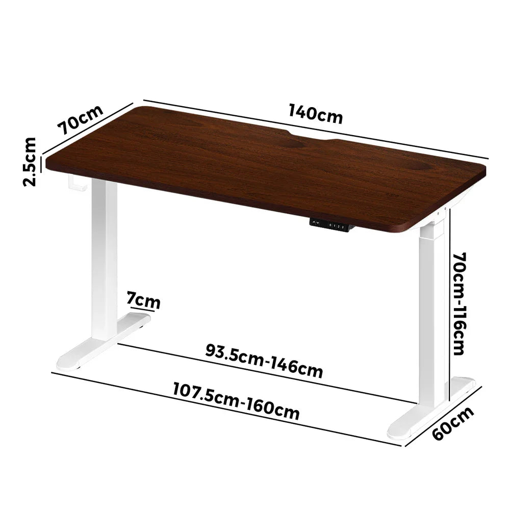Standing Desk Wireless Charging Dual Motor 140CM White&Walnut