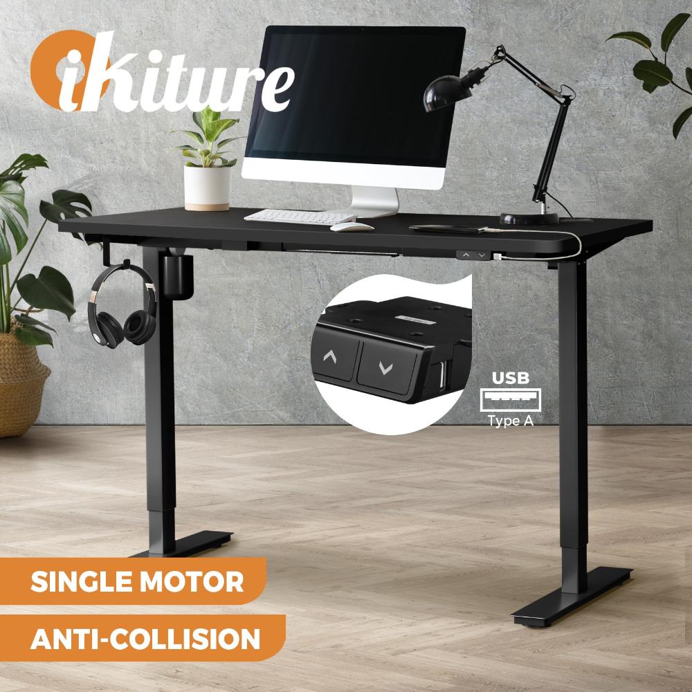 Electric Standing Desk Single Motor 140cm Black