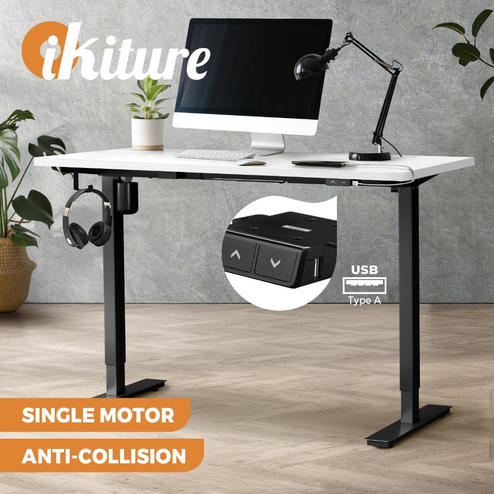 Electric Standing Desk Single Motor Black&White 140cm