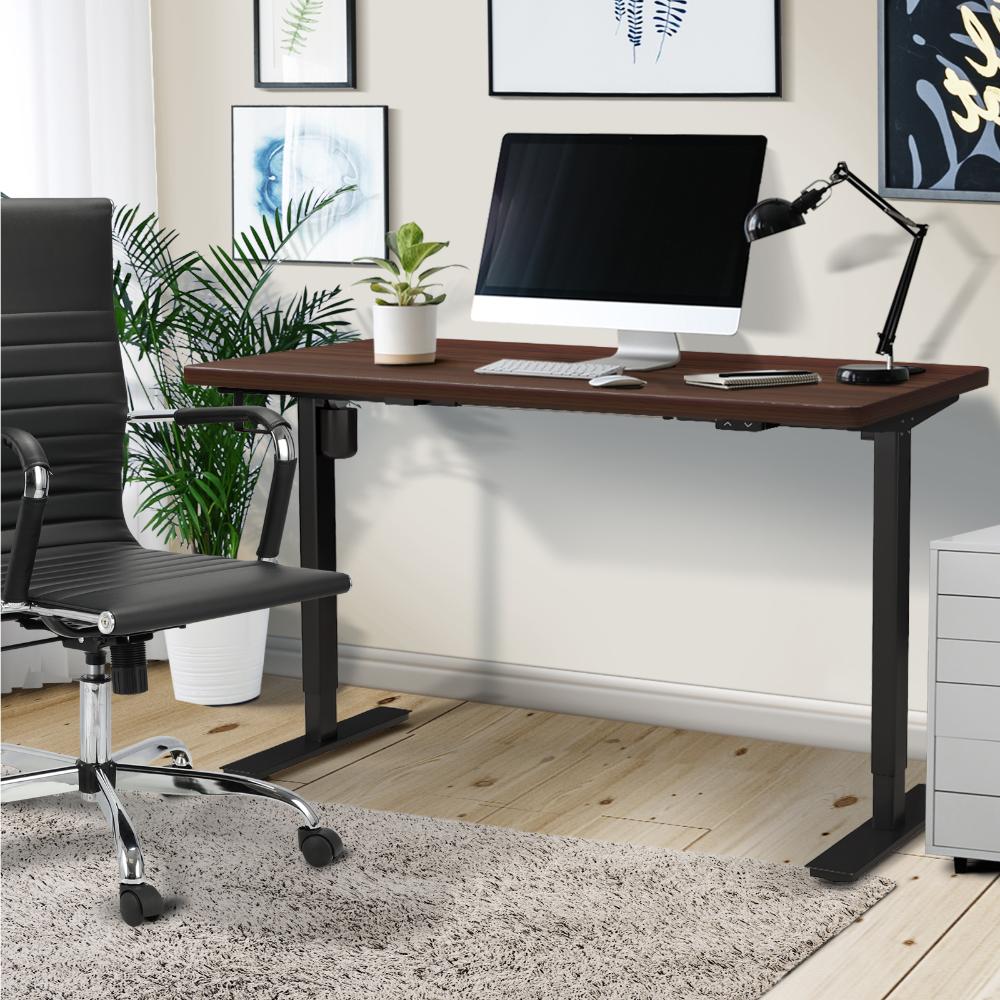 Electric Standing Desk Single Motor Black&Walnut 150cm