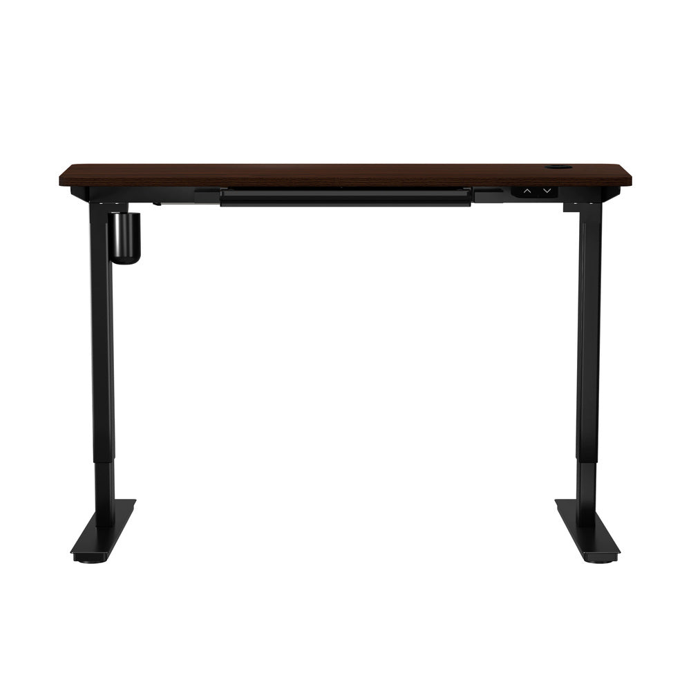 150cm Electric Standing Desk with Drawer Adjustable Black & Walnut