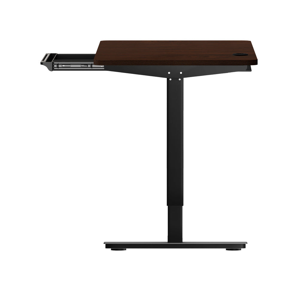 150cm Electric Standing Desk with Drawer Adjustable Black & Walnut
