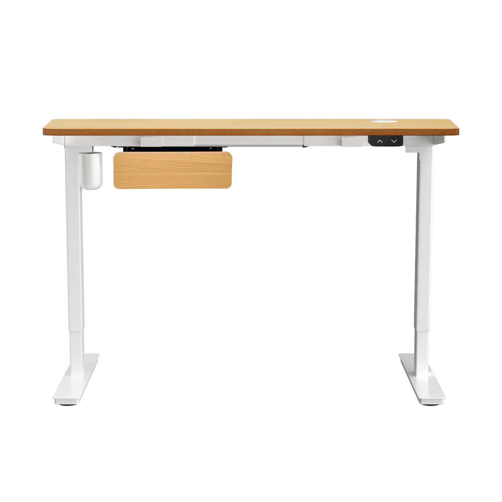 150cm Electric Standing Desk w/ Drawer Adjustable White Oak