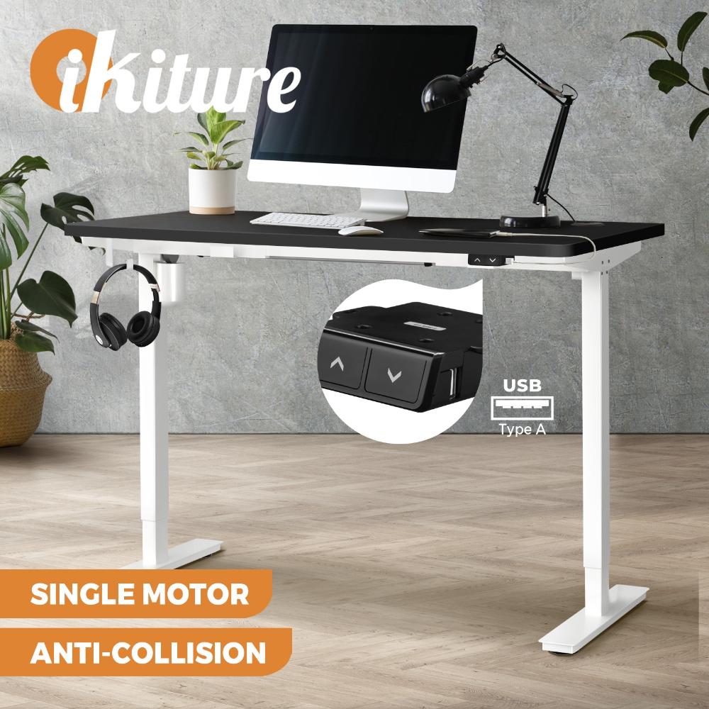 Electric Standing Desk Single Motor Walnut&Black 120cm