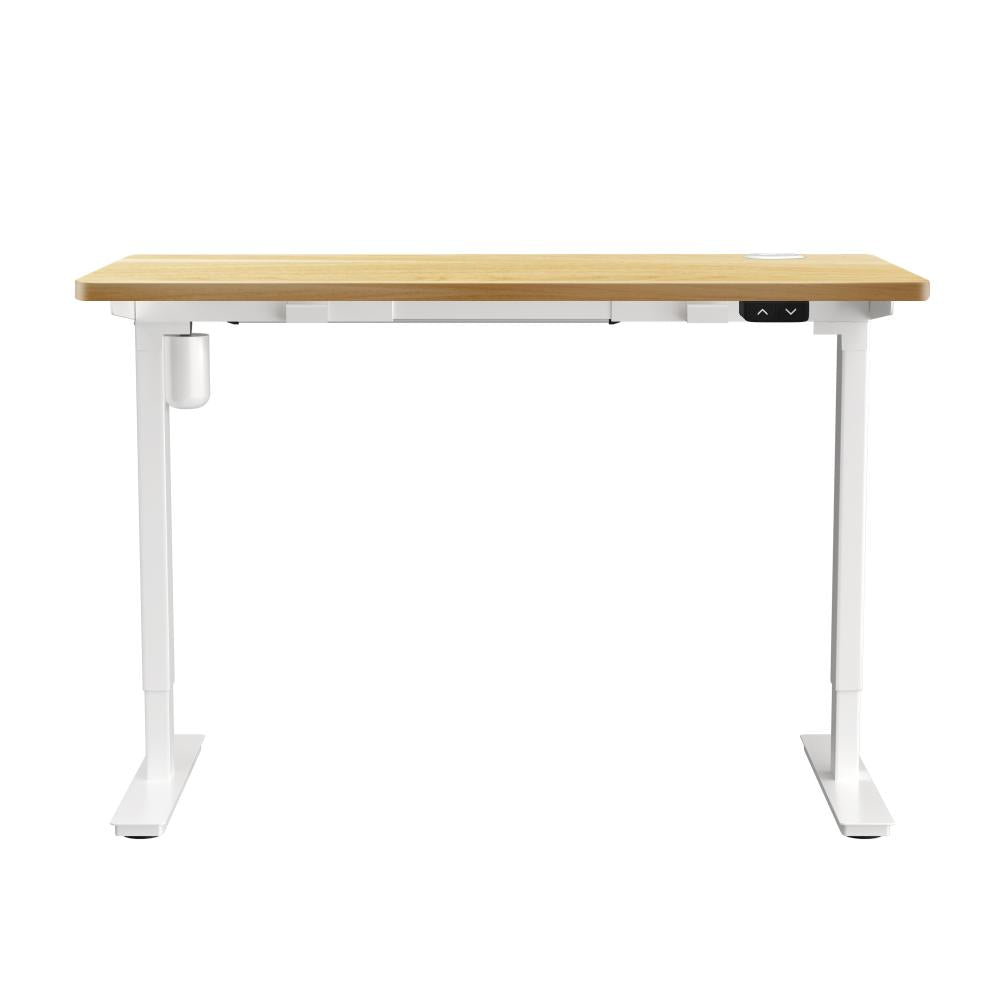 Electric Standing Desk Single Motor White&Oak 120cm