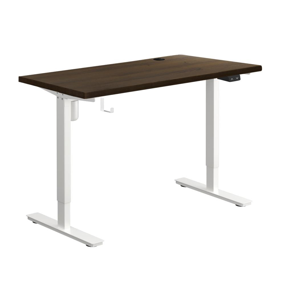 Electric Standing Desk Single Motor White&Walnut 140cm