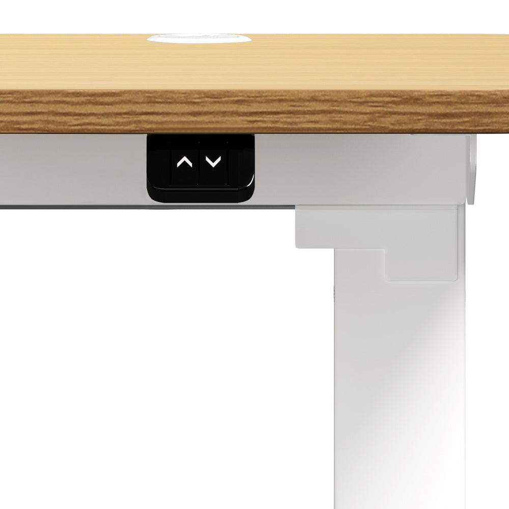 150cm Electric Standing Desk with Drawer Adjustable White & Oak