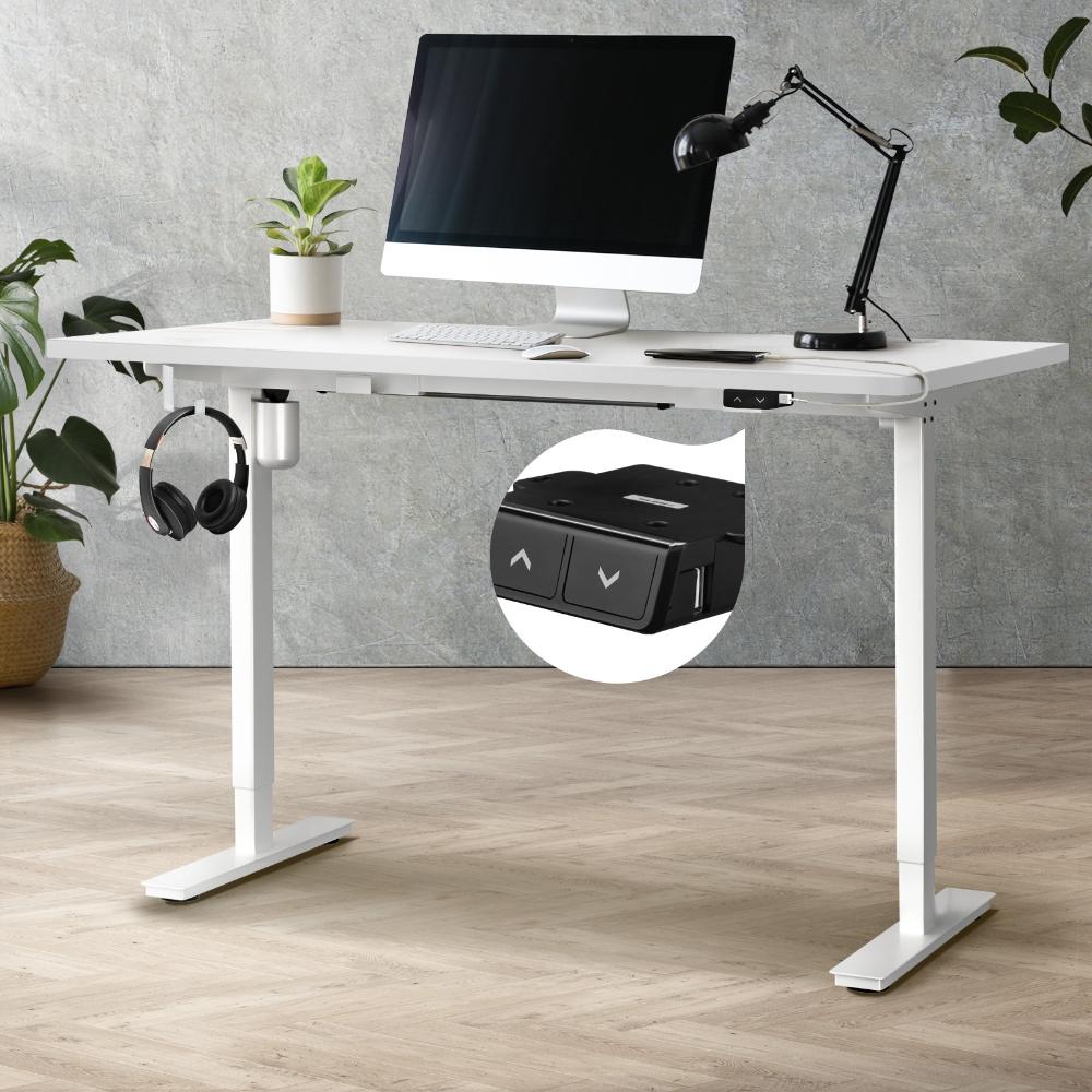 Electric Standing Desk Single Motor White 150cm