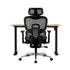 Oikiture Office Desk and Chair Set Mesh Ergonomic Chair Sit-stand Desk Black&Oak