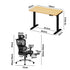 Oikiture Office Desk and Chair Set Mesh Ergonomic Chair Sit-stand Desk Black&Oak