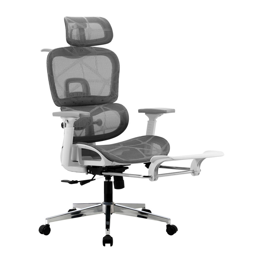 Oikiture Office Desk and Chair Set Mesh Ergonomic Chair Sit-stand Desk GY&WH